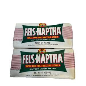 VINTAGE Fels Naptha Heavy Duty Laundry Soap 5.5 Ounce Bar 2 Packs